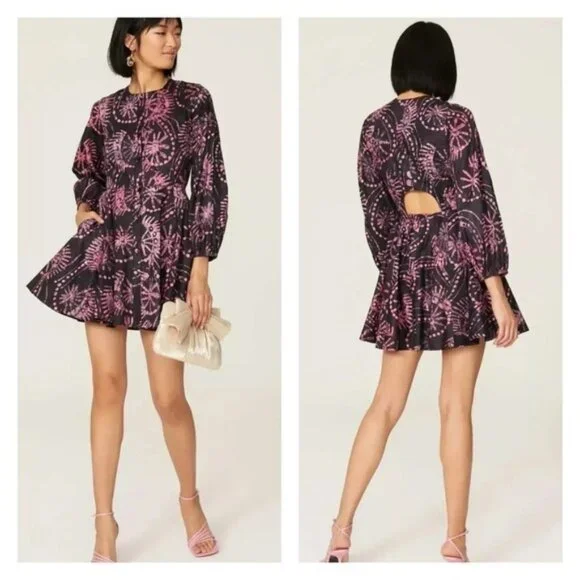 KAHINDO Mara Tie Dye Mini Dress Cutout Size 4 Kahindo Dress Kahindo Kahindo - Picture 1 of 8